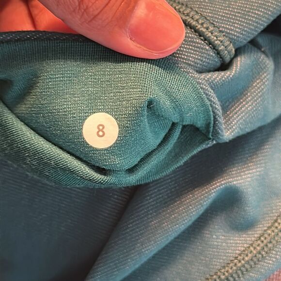 Lululemon Forage Teal Denim Wunder Under Pants size 8 - Picture 7 of 9